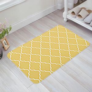 Carpets Jaune Marocain Géométrie Home Decoration Decoration Flanelle Soft Room Carpet Cuisine Balcon Ratage de chambre à coucher