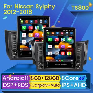Carplay 2 din Android 11 Car dvd Radio Multimedia Video Player para Nissan Sylphy B17 Sentra 12 2013 2014-2017 estilo Tesla GPS