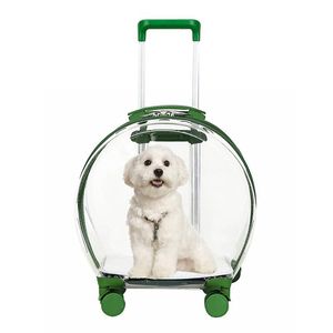 Transportadores para mascotas, cubierta con carrito, caja de burbujas transparente, estuche de transporte de viaje para gatos y perros, bolso con vista panorámica de 360 grados, paquete de salida