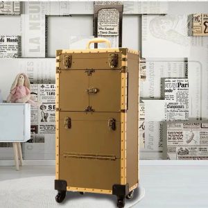 Carry-ons Femmes de grande capacité Case cosmétique Sac à bagages roulants, styliste Retro Beauty Tatoo Tattoo Trolley Suitcase, Nails Makeup Toolbox