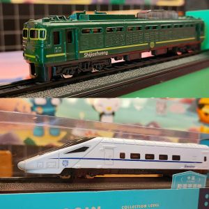 Voitures en alliage de voiture Modèle de simulation Train Harmony Highpeed Railway Green Le cuir en cuir vert collection de jouets pour enfants décoration de modèle