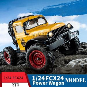 Coches FMS FXC24 POWER WAGON RTR 12401 1/24 2,4G 4WD RC coche sobre orugas luces Led todoterreno vehículos modelos Juguetes