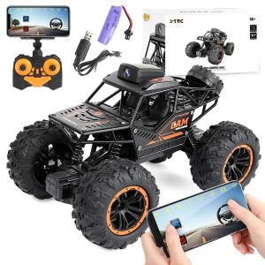 Voitures Rc avec caméra HD 720P WIFI FPV, voiture de cascade télécommandée tout-terrain 1:18 2.4G SUV radiocommandée, jouets d'escalade pour enfants