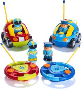 Cars RC Cartoon Police Police et Race Car Radio Remote Control Toys avec du son de musique pour bébé, tout-petits, enfants