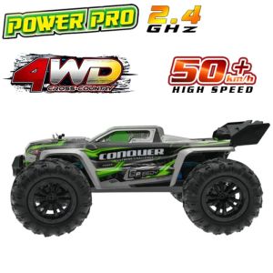 CARS TOP 16102 RC CARS 2.4G 390 MOTERIE MOTRIE HIGH SPEED RACKET avec LED 4WD DRIST Remote Control Offroad 4x4 Tamis Toys for Adults and Kids