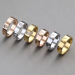 Carti ama los anillos a juego para compromiso de pareja con diamante 4 mm 5 mm 6 mm acero titanio plata oro rosa joyería de lujo vintage para amantes regalo de aniversario de boda