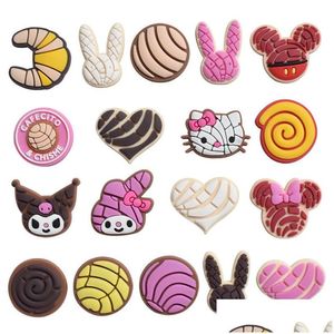 Accessoires de dessin animé Charms d'anime en gros mignon Kitty chats souris Kuromi chaussure PVC décoration boucle en caoutchouc souple sabot livraison rapide Dhle0