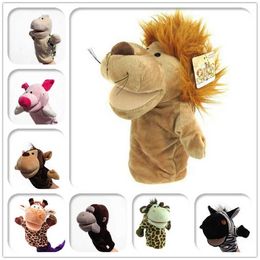 Ensemble de marionnettes à doigts d'animaux de dessin animé, grenouille, cochon, lapin, tigre, singe, ours, Lion, poupée en peluche, jouet pour bébé