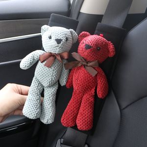 Cartoon Bear Car Seat Belt Shoulders Universal Pad Cinturón de seguridad para auto Shoulder Covers Car Accessories Interior Seatbelt Protector negro