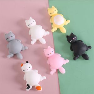 Dibujos animados lindo gran abdomen gato Mochi Squishy juguetes lento aumento Fidget Mini pequeño Kawaii Animal Squeeze gato alivio del estrés para niños adultos