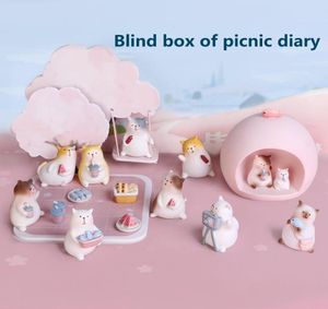 Caja ciega bonita de dibujos animados, Mini adornos de escritorio, artesanías de resina, regalos para fiesta de cumpleaños, juguete hecho a mano, modelo 3145766