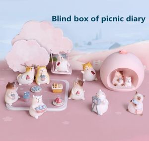 Caja ciega bonita de dibujos animados, Mini adornos de escritorio, artesanías de resina, regalos para fiesta de cumpleaños, juguete hecho a mano, modelo 6627566