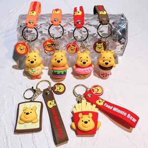 postre de dibujos animados Oso Amarillo llavero Descompresión Juguete Oso Llavero Amantes Figura de Acción Modelo PVC Bolsa de Dibujos Animados Muñeca Colgante Juguetes Regalo