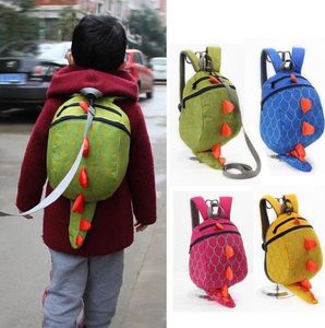 Dibujos animados Dinosaur School Mini Bolsas Niños Niños Niñas Mochila para niños Lindo Kindergarten Anti-perdida Hombros Bolsa 4 colores FY5360 C0707G02