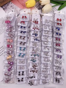 Pendientes de dibujos animados Kid Crystal Rhinestone Animal fruit Girl ear clip mezclar diferentes estilos para niños Descuento Joyería barata DHL Free