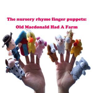 Fingerpuppe mit Cartoon-Nutztieren, Bauer, der alte Macdonald hatte einen Bauernhof, Plüschtier für die Früherziehung, Eltern-Kind-Interaktion, Weihnachtsgeschenk für Kinder, 2-1