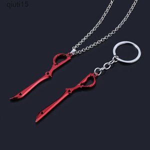 Figuras de dibujos animados Anime KILL la KILL Llavero Matoi Ryuuko Hoja de tijera Llavero Arma roja Modelo Colgante Llavero para mujeres Hombres Cosplay Joyería T230425