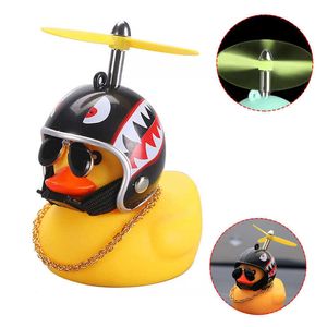 Cartoon Figures Car Broken Wind Helmet Small Yellow Duck House Decoration Accessories Wind-breaking Wave-breaking Cycling Decor baby Bath Toys