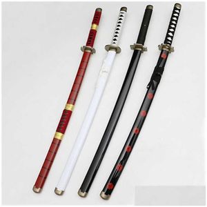 Figurines de dessins animés Cosplay Op Roronoa Zoro Xue Zou Katana Épée Jeu de rôle Sauron Sandai Kitetsu 104 cm Superbe accessoire en bois T221108 Drop Dh2Tn