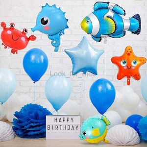 Cartone animato Pesce Palloncino Oceano Animale Palloncino Ragazzi e ragazze Compleanno Foil Balloon Oceano Festa a tema Baby Shower Decorazione HKD230808