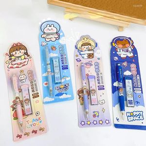 Dessin animé crayons mécaniques avec recharges Kawaii presse automatique stylos enfants cadeaux coréen papeterie école fournitures de bureau