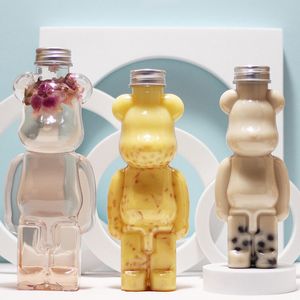 Dessin animé lait thé bouteille marionnette ours forme épaissie Internet célébrité jus boisson tasse bouteille d'eau mignon conception personnalisée tasse d'eau