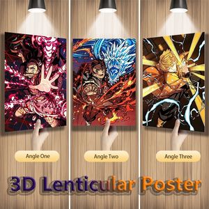 Dessin animé film autocollants 3D affiche Flip lenticulaire Anime 3dAnime affiche 3DPicture pour la décoration de la maison 30x40cm gratuit