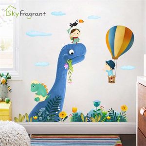 Autocollant mural de dessin animé Décoration de chambre d'enfants Chambre de chevet Décor mural Mignon Dinosaure Autocollants d'animaux Décor à la maison Décor de chambre de garçons 210929