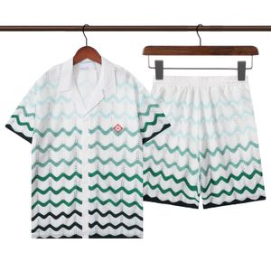 Casablanca dégradé vague Crochet chemise hommes Designer Hawaii chemises chemises décontractées chemise habillée pour hommes