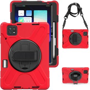 Funda para Xiaomi Pad 5/Pad 5 Pro Pad 6/Pad 6 Pro, Funda para tableta de 3 capas, protección de cuerpo completo, Funda de silicona con correa para mano/hombro