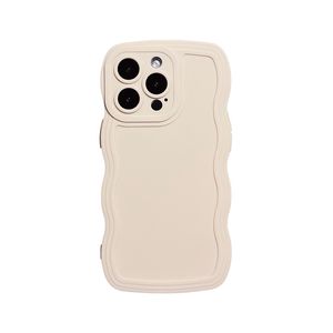 Case pour l'iPhone 12 Pro Wave de cas, conception de cadre bouclé pour les filles, case de téléphone Soft Flexible TPU TPU Full-Body Protective Cover Couverture