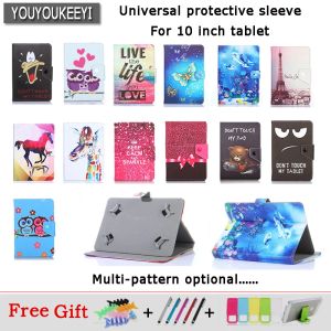 Case Universal Stand Cover Case pour Digma Plane 1550S 3G 10.1 pouce Cartoon Carton de cuir PU imprimé + Cadeaux