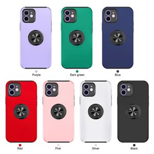 Estuches para iPhone 14 Plus 13 12 11 Pro Max XR Soporte de anillo magnético a prueba de golpes Cubierta de soporte Híbrido de doble capa Casa dura resistente