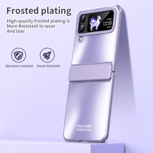 Cas pour Samsung Galaxy Z Flip 4 Zflip 3 Case Luxury Electroplate Matte Skin Abriendly Hinge ALLINCLUSIVE HORFORD HARD Back Cover