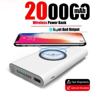 Cas LDYE 200000mAhwireless Inship Power Bank Twoway Super Fast Charging Powerbank Portable Charger Typec External Battery Pack pour iPhone