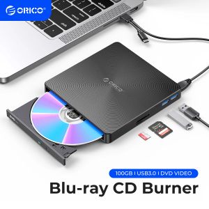 Cas ORICO USB3.0 Slim External Optical Drive Portable Writer Recorder DVD Player pour ordinateur portable Windows PC DVD RW ROM Burner
