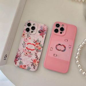 Caisses caisses de téléphone de concepteur de luxe de fleur rose pour iPhone 13 Pro Max 12 11pro Lettre G Soft Shell XR XSS 7 8 Plus Vintage Style