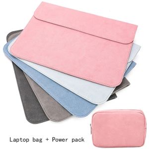 Caisses Slim Soft Pu Sac pour 13,3 14 15 16 dans Notebook MacBook Pro 13 16 Case A2159 A2141 Couverture Funda pour Xiaomi Mi 15.6 Bags Power Pack