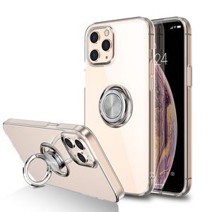 Estuches adecuados para iphone1312 XS anillo transparente soporte de carcasa de teléfono móvil carcasa blanda cubierta protectora anticaída de tpu todo incluido