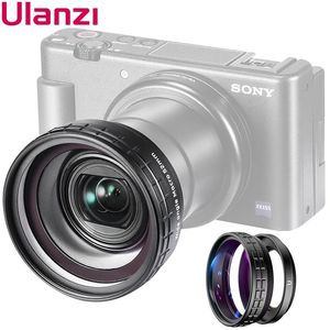 Cas Ulanzi WL1 18 mm d'objectif grand angle 10x macro HD 2in1 lentille supplémentaire de la caméra pour accessoires de caméra Sony Zv1