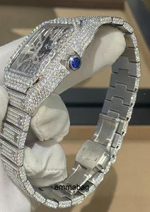Cashjin Hiphop Watch Custom Mens Women Watch Diamond Hele Out Luxury Fashion Dial Bisel Band VVS Moissanit Watch 9ays8828491