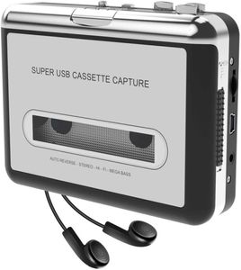 Lecteur de cassettes, lecteur de cassettes portable capture de la musique MP3 ou via USB ou batterie, convertit la cassette Walkman en MP3 avec ordinateur portable et PC7255056