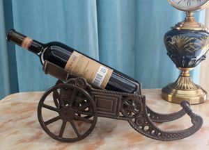 Tabla de cañón de cañón de hierro fundido Soporte de la botella de vino Cocina Tablero de mesa Metal Mesa Escritorio Bar Decoración Decoración Hogar Vintage Ornamento