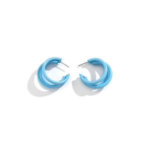 Casual C Ring Geometric Ear Ring Hoop Stud Color caramelo Pendientes de hierro exagerados para mujeres fashion street