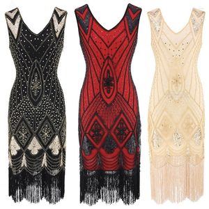 Vestidos casuales 1920s Flapper Dress Plus Size S-4XL Moda de mujer Vintage Great Gatsby Charleston Sequin Tassel 20s Party Girl Costume