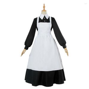 Vestidos informales 2XL de talla grande, disfraces de Cosplay, vestido de sirvienta, delantal negro, traje de sirvienta de manga larga Lolita, ropa de Anime Kawaii para mujer