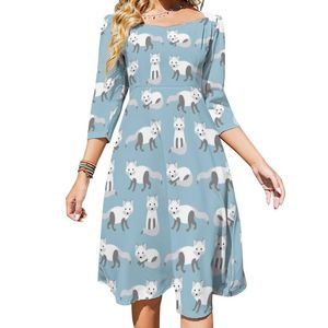 Vestidos casuales lindo vestido de animal ártico mujeres dibujos animados impresión estética sexy elegante patrón ropa grande tamaño casual casual