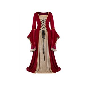 Vestidos informales Renacimiento Medieval Europeo Velvet Long Dress Mujeres Gothiced Court Dress Cosplay Cosplay Disfraz de Halloween Disfraz Elegante 230309