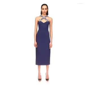 Robes décontractées usine en gros de la femme royal bleu royal skinny skinny boutique célébrité cocktail bandage robe longue robe