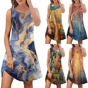 Vestidos casuales Moda de verano para mujeres Trendy Boho Floral Print Cover Up Crew Neck Juniors Maxi Dress Long